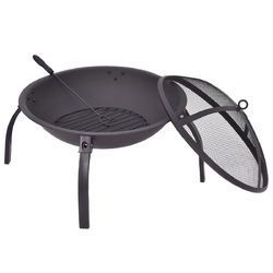 22" Outdoor Metal Firepit Backyard Patio Round Stove