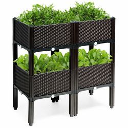 Set of 4 Elevated Flower Vegetable Herb Grow Planter Box