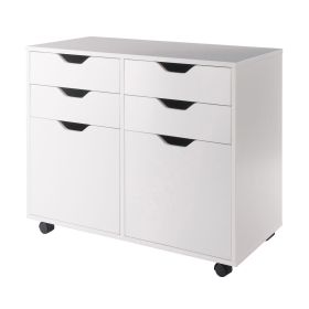 Halifax Wide 2-Door Storage Cabinet; 4-Drawer; White