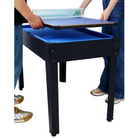 5-in-1 Multi-Game Table - Billiards, Push Hockey, Foosball, Ping Pong, and Basketball black/blue