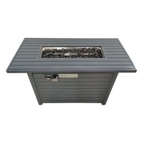 25'' H x 42'' W Steel Propane Outdoor Fire Pit Table with Lid