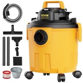 VEVOR Shop Vacuum Wet And Dry, 5 Gallon 6 Peak HP Wet/Dry Vac, Powerful Suction with Blower Function with Attachments 2-in-1 Crevice Nozzle