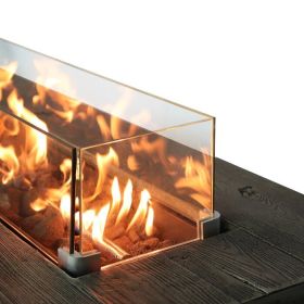 Concrete Propane/Natural Gas Fire Pit Table with Glass