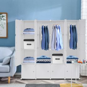 4-storey 16 Grid Cube Wardrobe (Option: White Panels)