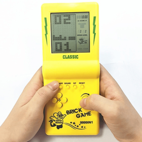 Portable Game Console BRICK GAME Handheld Game Players Electronic Game Toys Pocket Game Console Classic Childhood Gift (Color: yellow)