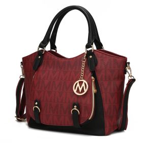 MKF Collection Fula Signature Satchel Bag by Mia k (Color: Burgundy, Material: Polycarbonate)