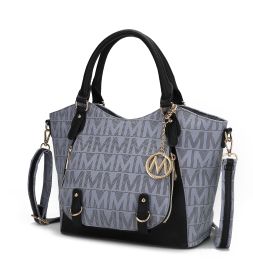 MKF Collection Fula Signature Satchel Bag by Mia k (Color: Grey, Material: Polycarbonate)