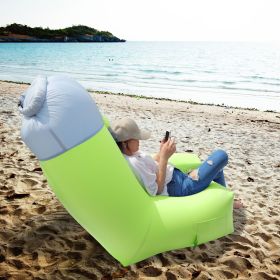 Inflatable Lounger Air Sofa Chair Couch with Portable Organizing Bag Waterproof Anti Leaking for Backyard Lakeside Beach Traveling Camping Picnic (Color: Green)