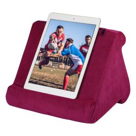 Multi-Angles Soft Tablet Stand Tablet Pillow for iPad Smartphones E-Readers Books Magazines (Color: Wine)