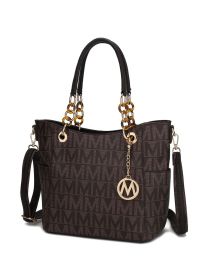 MKF Collection Kissaten Milan M Signature Tote Handbag by Mia k (Color: Chocolate, Material: Polycarbonate)