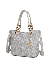 MKF Collection Kissaten Milan M Signature Tote Handbag by Mia k (Color: White, Material: Polycarbonate)