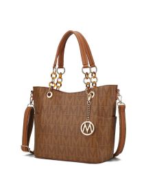 MKF Collection Kissaten Milan M Signature Tote Handbag by Mia k (Color: Tan, Material: Polycarbonate)