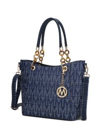 MKF Collection Kissaten Milan M Signature Tote Handbag by Mia k (Color: Navy, Material: Polycarbonate)