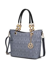 MKF Collection Kissaten Milan M Signature Tote Handbag by Mia k (Color: Grey, Material: Polycarbonate)