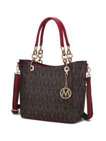 MKF Collection Kissaten Milan M Signature Tote Handbag by Mia k (Color: Red, Material: Polycarbonate)