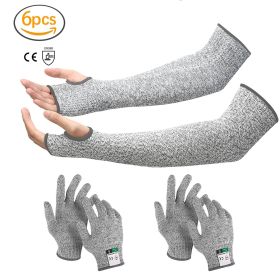 6pcs Multi-purpose Abrasion-resistant and Cut-resistant Sleeve and Glove Combination - Durable PE Material for Use in The Kitchen, Gardening (size: XL)