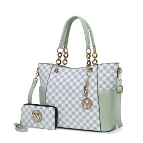 MKF Collection Merlina 2 PCS Women Tote Handbag with Wallet by Mia k (Color: Mint, Material: Vegan Leather)